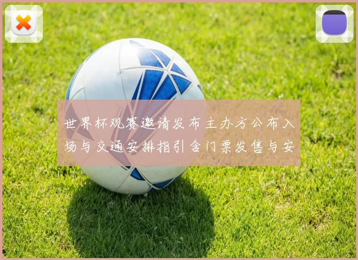 世界杯观赛邀请发布主办方公布入场与交通安排指引含门票发售与安保措施